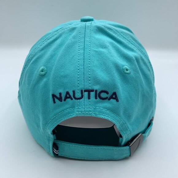 Nautica Mens Turquoise Relaxed Fit Adjustable Strapback Hat - Picture 3 of 5